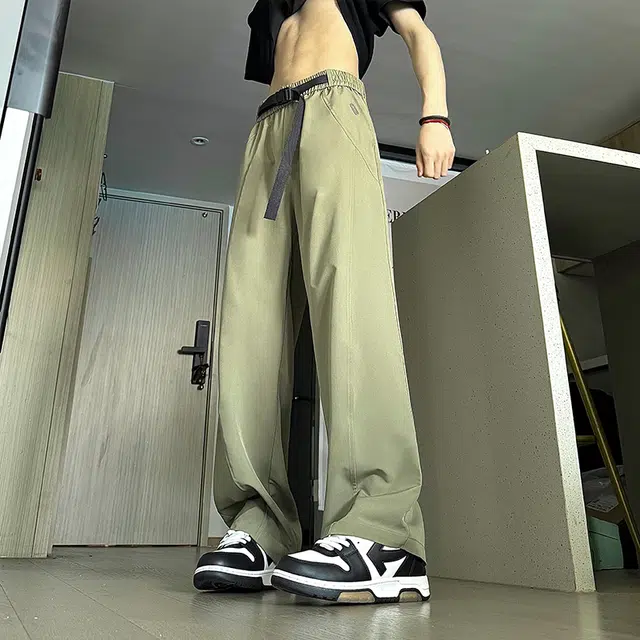 臣目 速干薄款美式宽松直筒阔腿休闲裤 男女同款