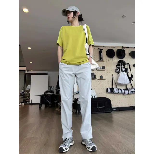 臣目 侧拉链微喇速干裤子男夏季薄款美式机能工装裤户外徒步登山裤休闲裤 男女同款