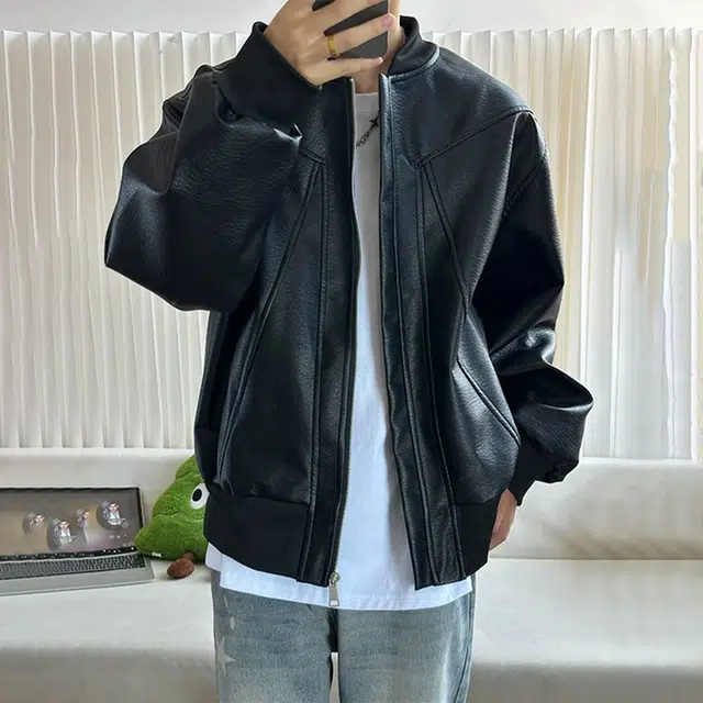 臣目 美式复古皮衣解构高级感痞帅机车服短款飞行员夹克外套 男女同款