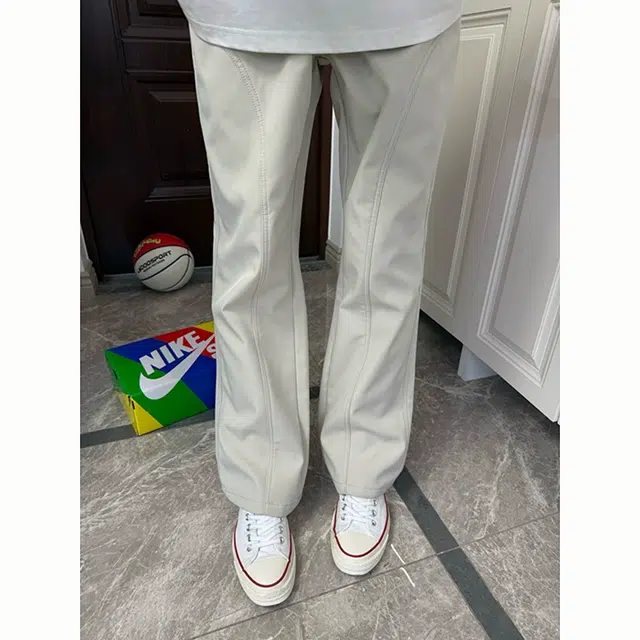 臣目 美式微喇裤子男款夏季斜切速干软壳裤防水风显腿长工装裤休闲裤 男女同款