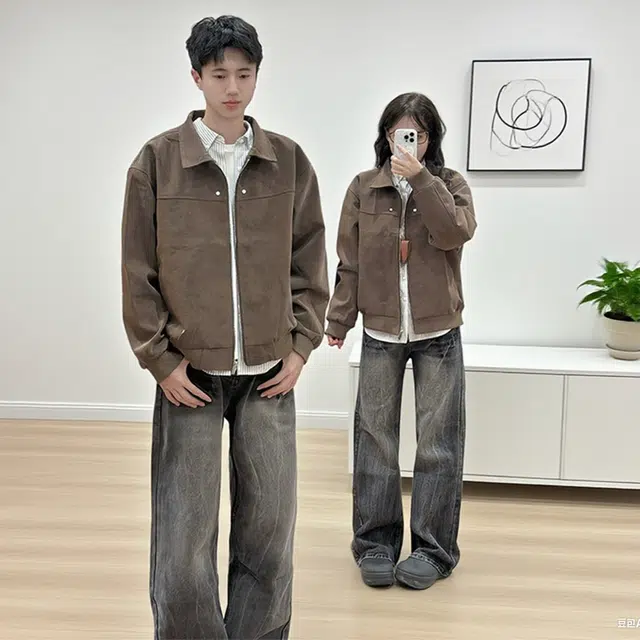 臣目 美式复古舒适百搭夹克外套 男女同款