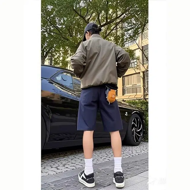 臣目 三角标工装夏季尼龙速干运动裤子美式机能户外五分裤休闲短裤 男女同款