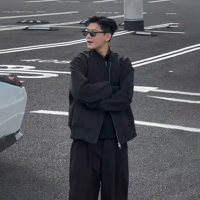 臣目 秋季解构设计感短款外套立领工装棒球服美式红内哈灵顿飞行夹克 男女同款
