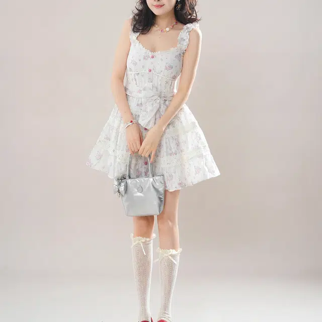 雾闪闪 舒适简约通勤透气吊带连衣裙 女款 （两件套+发圈）买赠