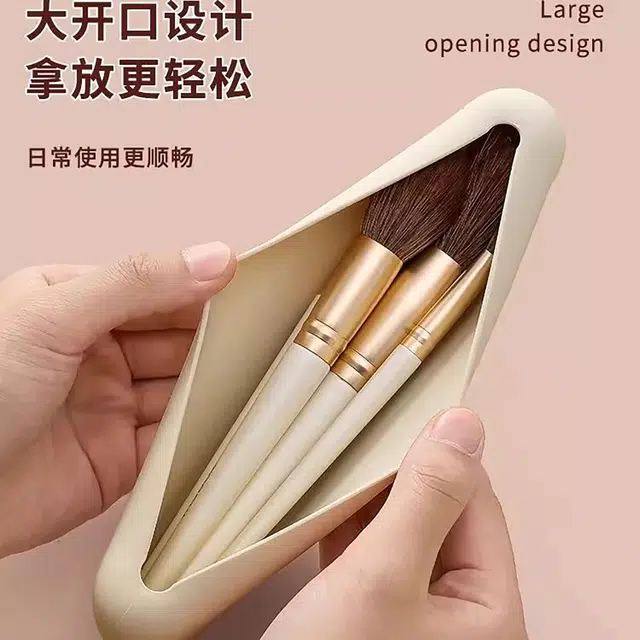 舒小奢化妆刷收纳袋便捷携带旅行腮红眼影刷筒硅胶防水高颜值收纳盒小包便携
