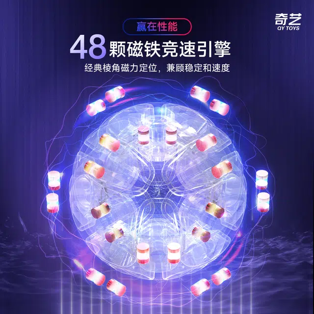 奇艺 磁力版二阶顺滑 竞速比赛 魔方