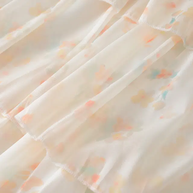 珠蒂美 富家千金碎花设计感显瘦蛋糕裙吊带连衣裙 女款 花色