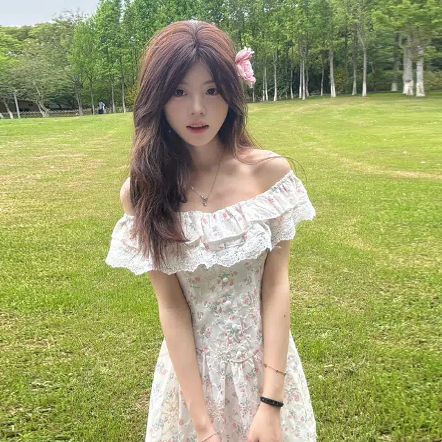 珠蒂美 法式碎花女修身显瘦清纯掐腰裙无袖连衣裙 女款