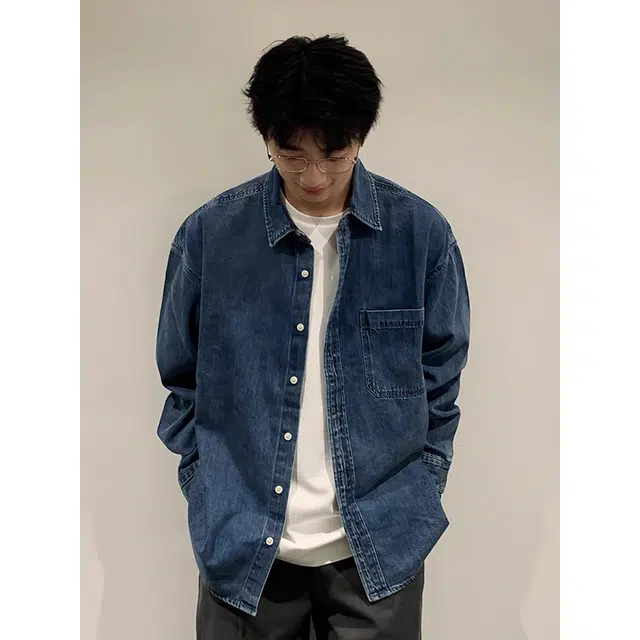 单爵 薄款时尚百搭简约宽松长袖衬衫 男女同款