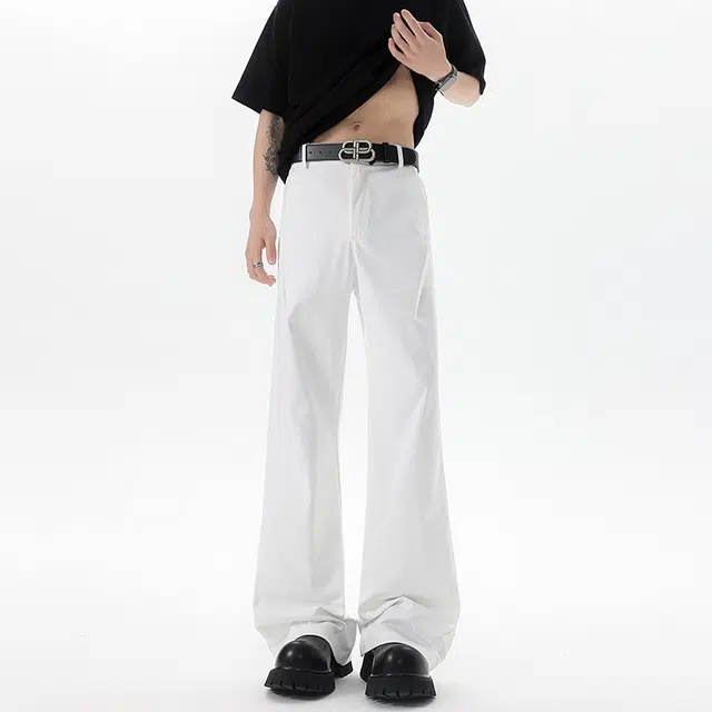 单爵 美式高街微喇裤男潮牌直筒修身显瘦牛仔裤 男女同款