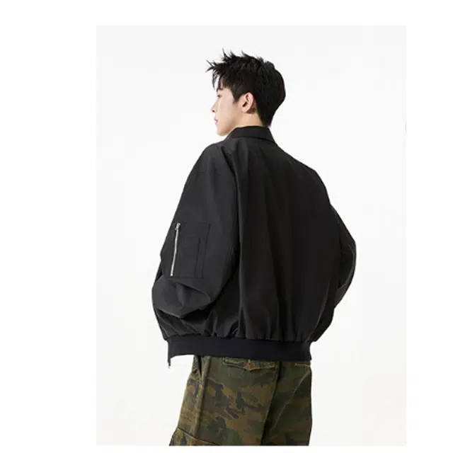 单爵 廓形男生外套秋季美式痞帅飞行高级感翻领夹克 男女同款