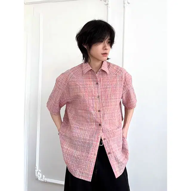 单爵 泡泡纱小格子薄款防晒上衣短袖衬衫 男女同款