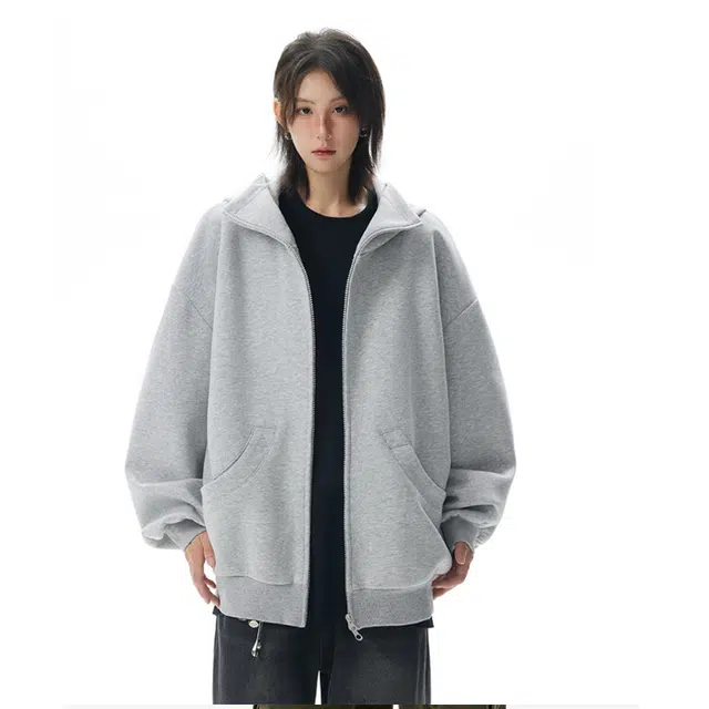 单爵 美式重磅开衫高街百搭宽松卫衣 男女同款