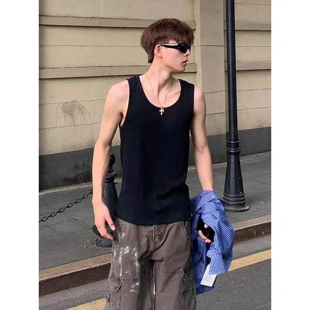 单爵 美式坎肩凉感速干无袖健身运动汗衫背心 男女同款