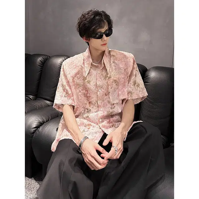 单爵 流苏蝴蝶小香风短袖衬衫 男女同款