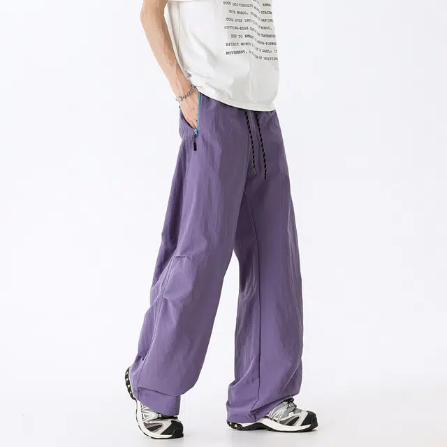 单爵 美式褶皱伞兵裤薄款运动速干休闲裤 男女同款