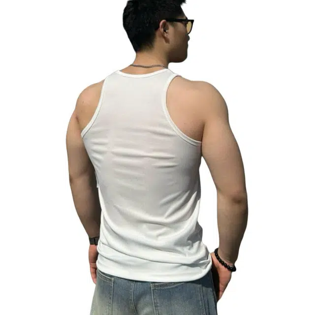 单爵 坎肩美式弹力健身粗螺纹修身背心 男女同款