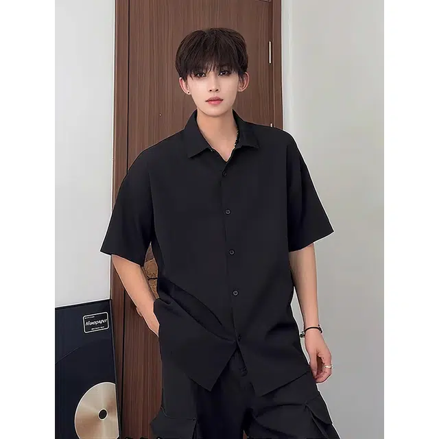 单爵 夏季冰丝垂坠感美式防晒短袖衬衫 男女同款