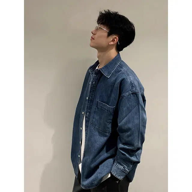 单爵 薄款时尚百搭简约宽松长袖衬衫 男女同款