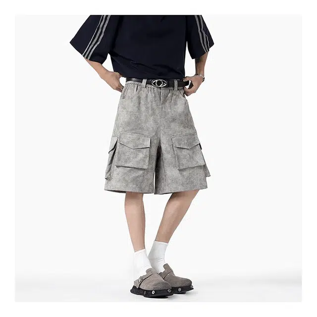 单爵 多口袋复古百搭时尚户外运动高街风休闲短裤 男女同款
