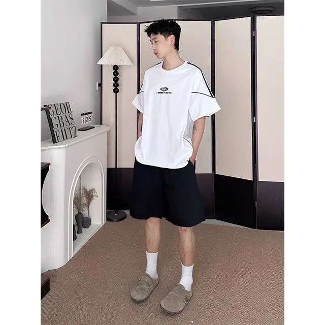 单爵 冰丝速干薄款直筒裤子美式运动五分裤夏季休闲短裤 男女同款