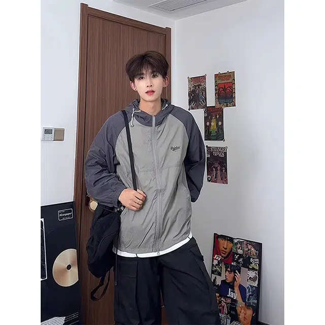 单爵 美式连帽拼接外套轻薄户外衣防紫外线防晒服 男女同款