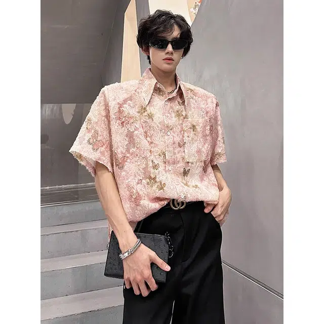 单爵 流苏蝴蝶小香风短袖衬衫 男女同款