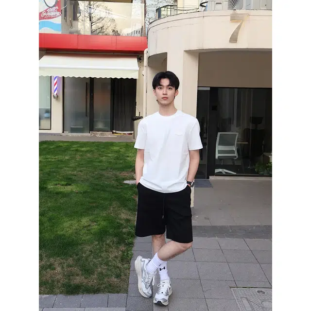 单爵 美式潮牌百搭工装宽松直筒五分休闲短裤 男女同款