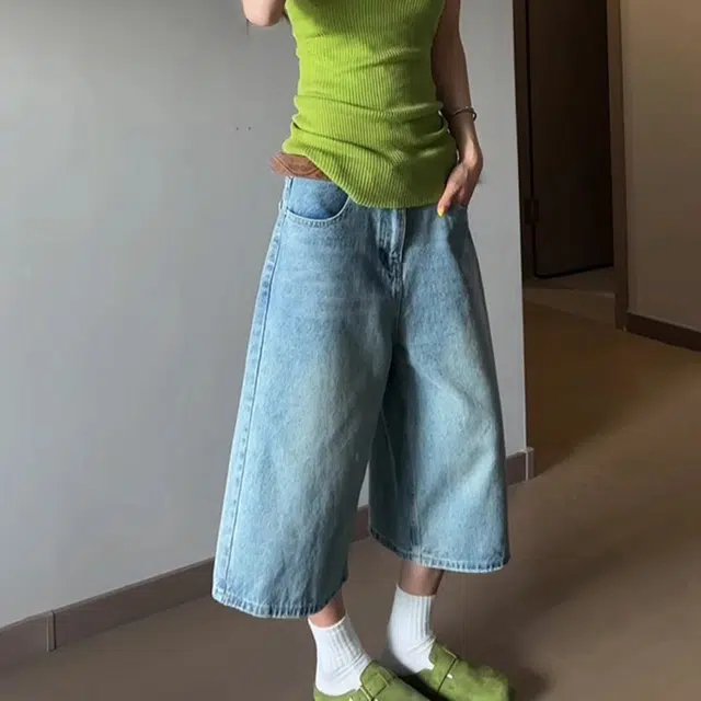 单爵 高腰美式痞帅牛仔短裤 男女同款