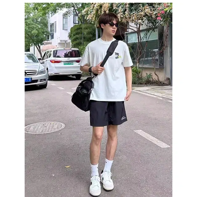 单爵 速干运动美式薄款时尚时髦休闲短裤 男女同款