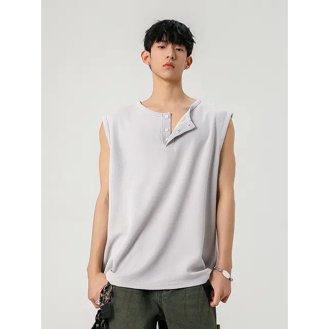 单爵 港风宽松休闲上衣背心 男女同款