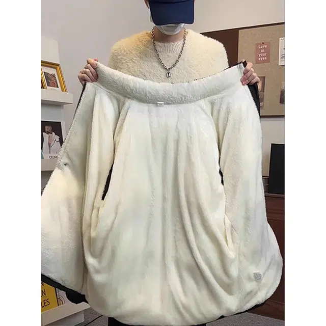 单爵 加绒加厚羊羔毛一体绒棉衣外套棉服 男女同款