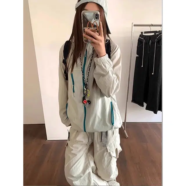 单爵 美式速干冰丝凉感夏季薄款户外拼接休闲外套防晒服 男女同款