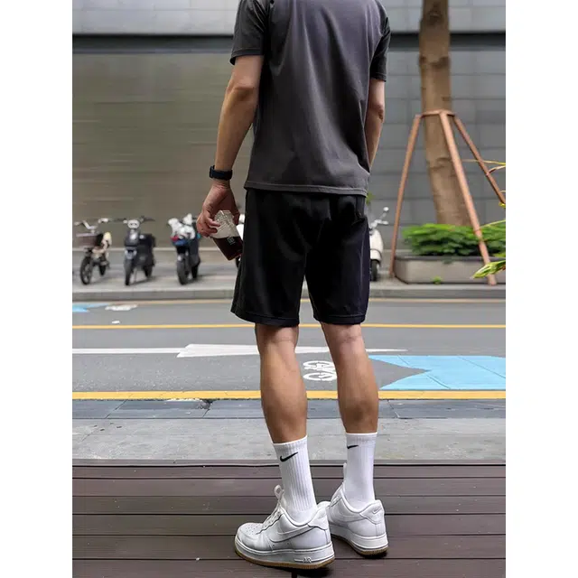 单爵 冰丝速干运动健身五分裤子轻熟风不过膝夏季休闲短裤 男女同款