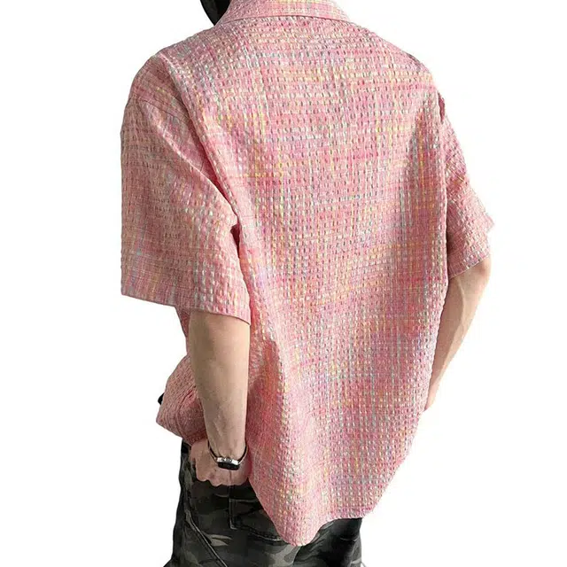 单爵 泡泡纱宽松廊形设计感小众外套短袖衬衫 男女同款