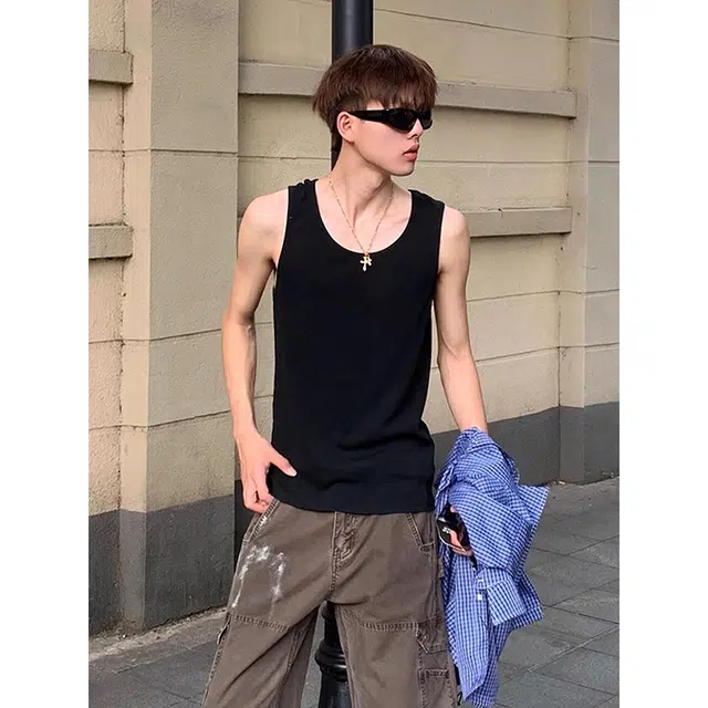 单爵 美式坎肩凉感速干无袖健身运动汗衫背心 男女同款