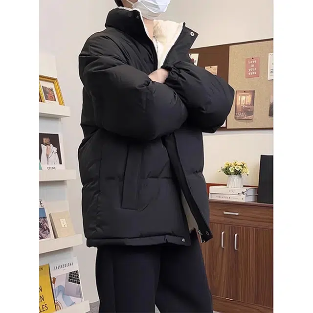 单爵 加绒加厚羊羔毛一体绒棉衣外套棉服 男女同款