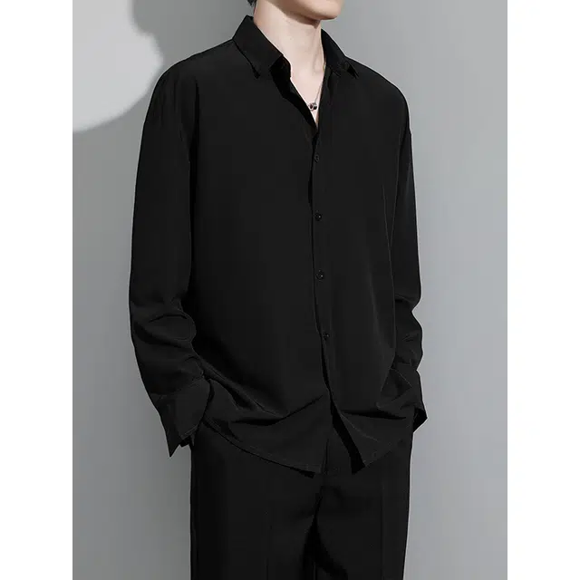 单爵 休闲商务免烫垂感痞帅长袖衬衫 男女同款