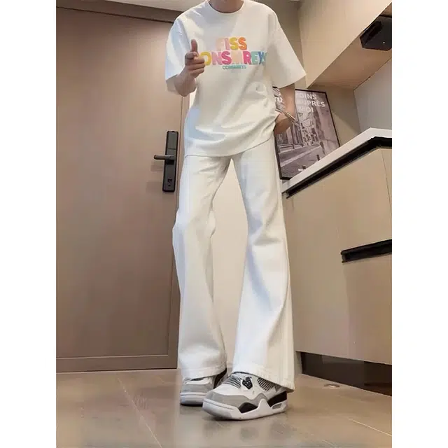 单爵 美式高街直筒时尚复古牛仔裤 男女同款