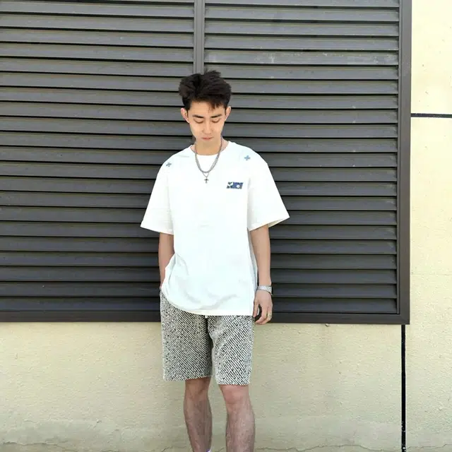 单爵 条纹外穿美式抽绳运动裤子高级感宽松五分裤休闲短裤 男女同款