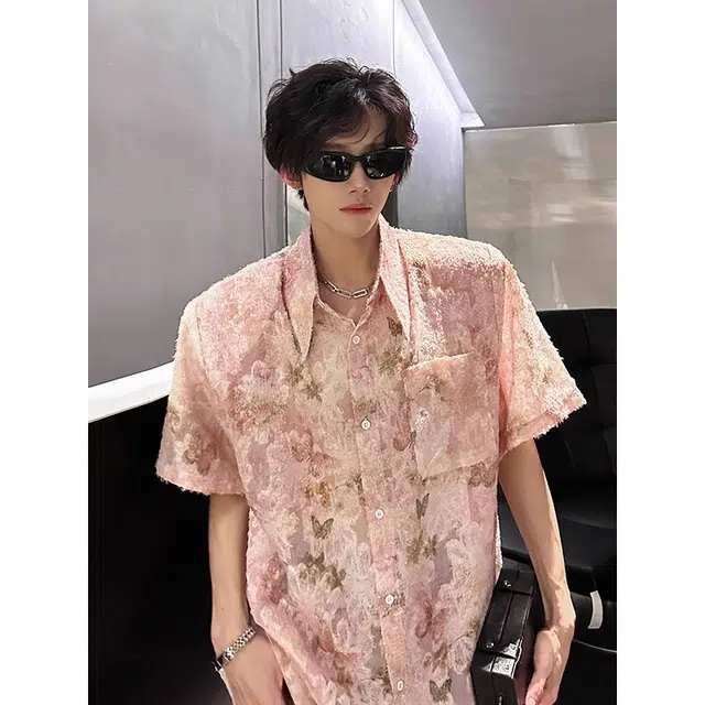 单爵 流苏蝴蝶小香风短袖衬衫 男女同款