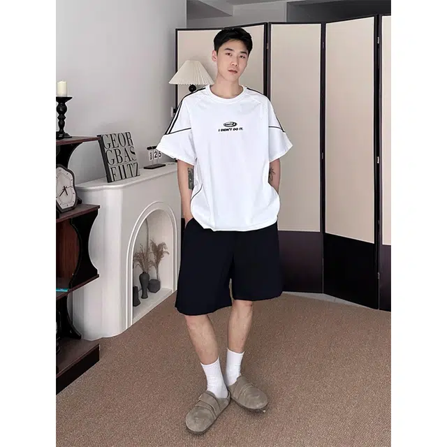 单爵 冰丝速干薄款直筒裤子美式运动五分裤夏季休闲短裤 男女同款