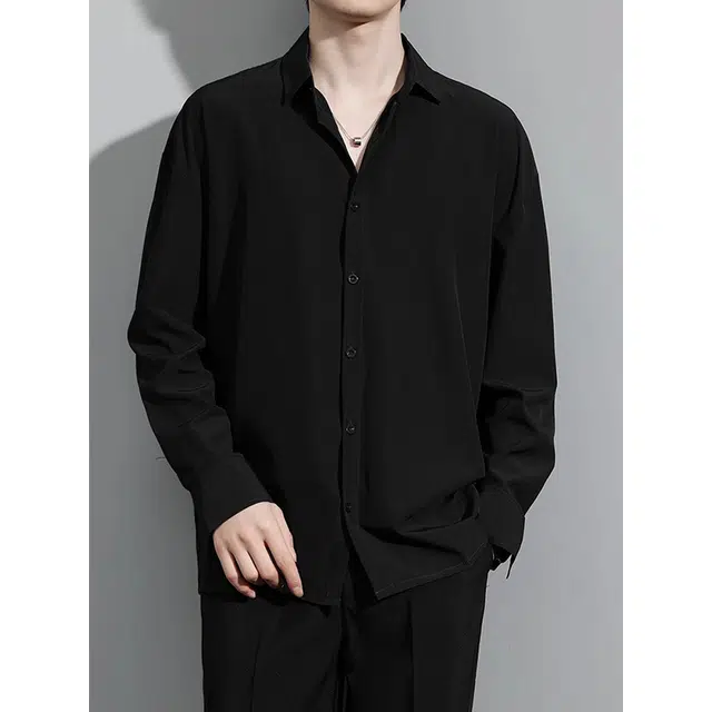 单爵 休闲商务免烫垂感痞帅长袖衬衫 男女同款