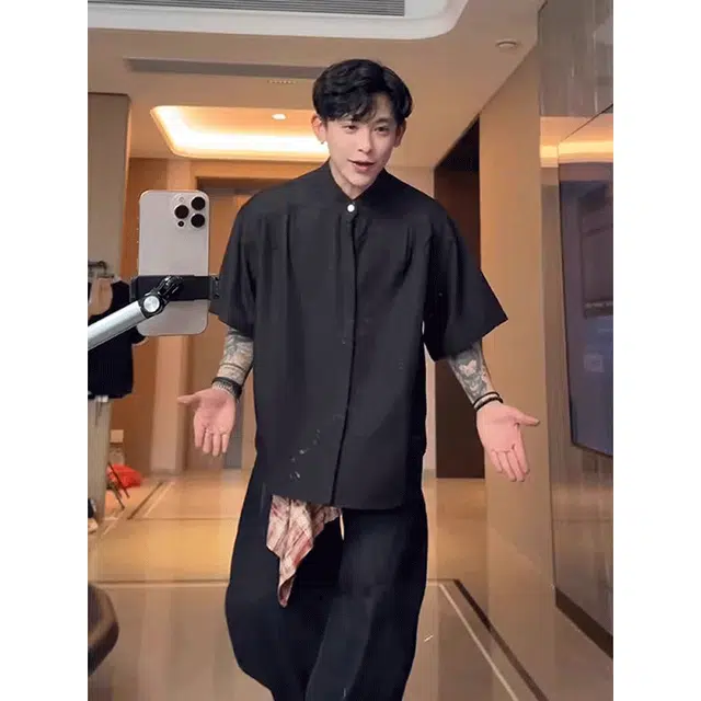 单爵 新中式户外运动轻便简约百搭日常短袖衬衫 男女同款