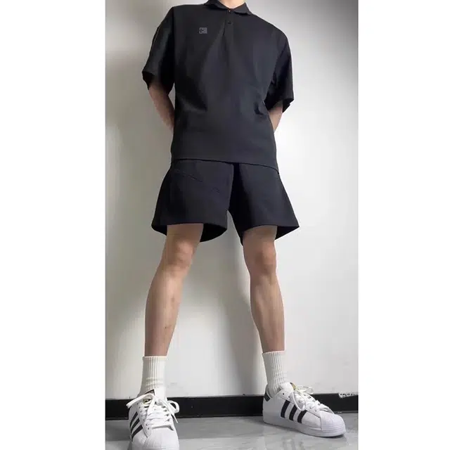 单爵 速干运动薄款美式跑步健身裤子宽松外穿休闲短裤 男女同款 经典黑