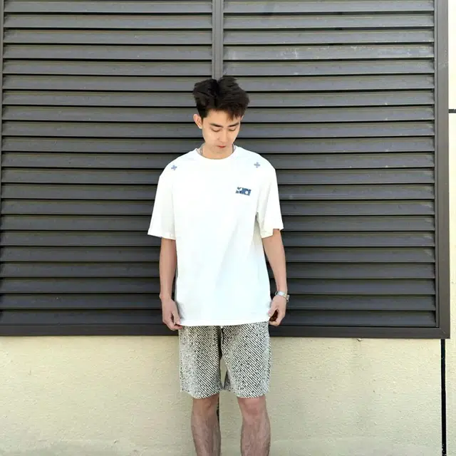 单爵 条纹外穿美式抽绳运动裤子高级感宽松五分裤休闲短裤 男女同款