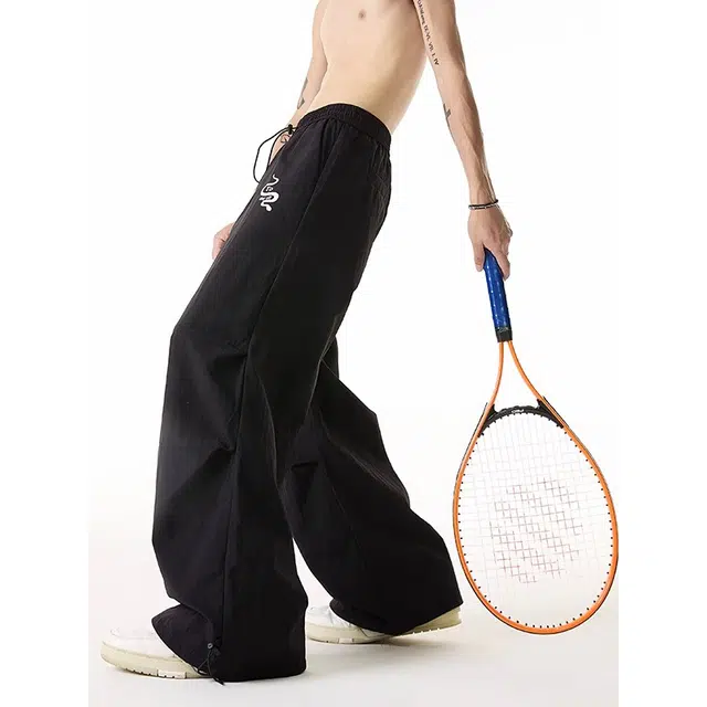 单爵 褶皱美式复古时尚潮流百搭简约设计感休闲裤 男女同款