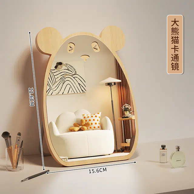 计轩 台式卡通可爱卧室桌面轻奢高级化妆镜