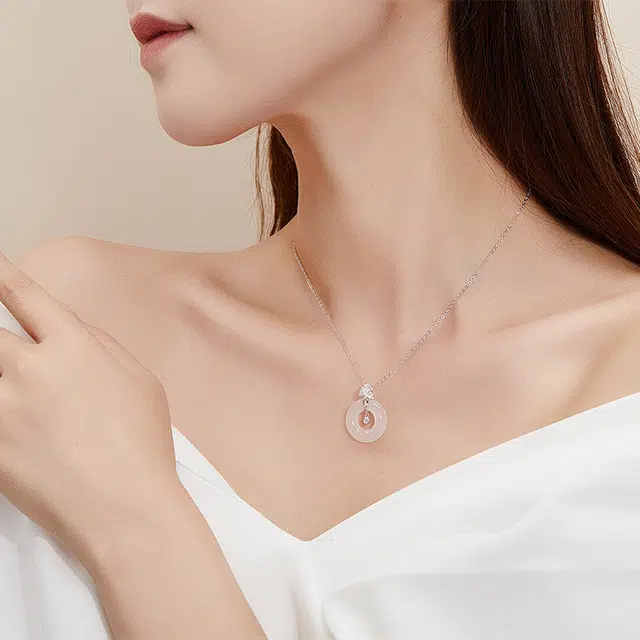 福润莱 三生有幸锁骨链 新中式精致轻奢小众简约大方设计高级感 通透细腻 清新淡雅 #好运 玉髓 项链 男女同款情侣款