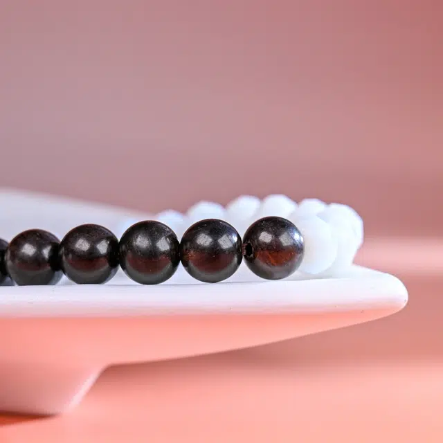 嫒柯 国潮新中式轻奢高级感佛珠念珠盘玩文玩好运莲莲诸事顺遂平安喜乐招财纳福八方来财转运百搭#好运 黑檀 手串 男女同款情侣款